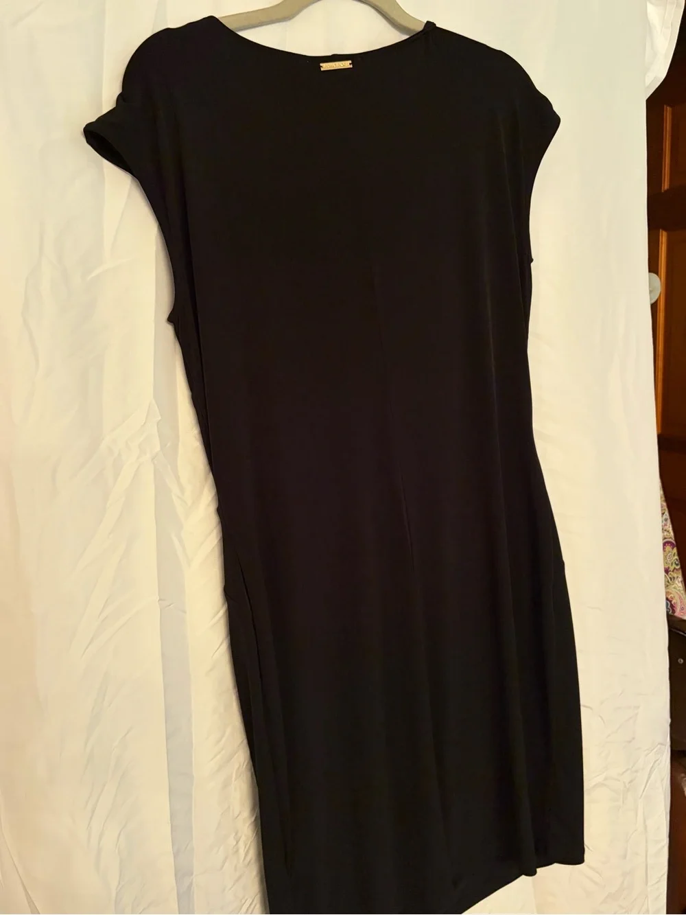 Michael Kors Black Draped Knot Front Tunic Dress